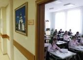 Foto de archivo de una clase en un internado para niñas en Moscú, Rusia.