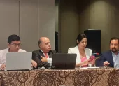 De la izquierda: Cristopher Barberán Torres, hijo del exgerente de Electroguayas, Manuel Barberán; Carlos Ortiz, exsubgerente de Producción de Celec, Karla Saud y José Walther Manrique, lobistas de Progen.