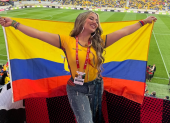 La cantante Janan vive en Estados Unidos y disfruta de la fiesta deportiva.