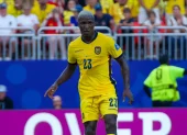 Moisés Caicedo durante el partido ante Curazao.