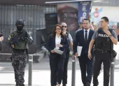 La ministra de Gobierno Nataly Morillo acudió a la Fiscalía este 22 de junio de 2026.