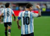 El delantero de Argentina, Leo Messi, celebra el segundo gol del combinado argentino durante el partido del Mundial 2026.