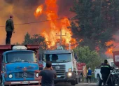Fotografía de archivo del 3 de febrero de 2025 de un incendio en la provincia de El Bolsón, Río Negro (Argentina).