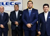 Desde la derecha: Álex Dueñas Calero, medio hermano de Karla Saud Calero, lobista de Progen; Jorge Quintero Rodríguez, actual viceministro de Seguridad Ciudadana; 
Nicolás Andrade Laborde, exgerente de Celec en 2022, y Hernan Luque Lecaro, procesado en el caso Encuentro.