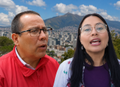 Nelson Erazo y Cristina Cachaguay fueron presentados como precandidatos de Unidad Popular en Pichincha.