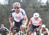 El ciclista ecuatoriano Jhonatan Narváez (i) participó en el Campeonato Nacional de Ruta, que tuvo lugar en Tulcán.