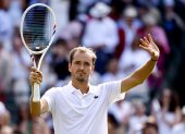 El ruso Daniil Medvedev, número 9 del mundo, tras ganar al coata Marin Cilic en primera ronda de Wimbledon, Londres, Reino Unido