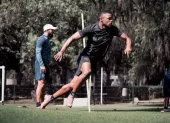 Jugadores de Liga de Quito durante el último entrenamiento previo al duelo frente a Orense por la fecha 16 de la LigaPro.
