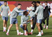 La selección de Suiza en su último entrenamiento.