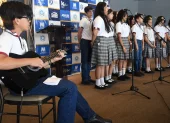 Los estudiantes entonaron canciones representativas.