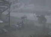 Fuertes vientos provocados por el supertifón Bavi azotaron Guam el 6 de julio de 2026.