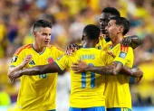 La selección de Colombia festeja un gol durante su participación en el Mundial 2026.