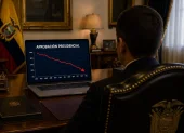 La aprobación del presidente Daniel Noboa registra un descenso constante.