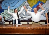 Marcos Zambrano, rector de la ULEAM, y Gema Verduga, directora provincial de ADN, inscribieron su precandidatura, el binomio del oficialismo por la prefectura en Manabí