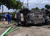 El accidente causó pánico en los habitantes de la comuna Zapotal en la vía Santa Elena - Guayaquil