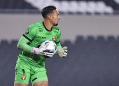 José David Contreras, arquero de Barcelona SC, en un partido de la Copa Libertadores.
