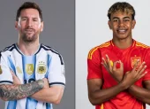 Lionel Messi y Lamine Yamal.