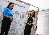 La ministra Gilda Alcívar García junto a la exviceministra de Cultura y Patrimonio, Romina Muñoz.