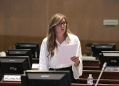 Imagen de archivo de Dallyana Passailaigue durante una intervención en la Asamblea Nacional, en el marco de su trayectoria política tras dejar el PSC