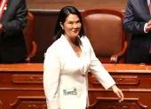 La presidenta electa de Perú, Keiko Fujimori, reacciona este miércoles, en Lima (Perú).