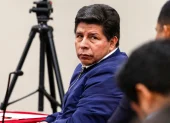 El expresidente de Perú Pedro Castillo reacciona durante una audiencia, en la Sala Penal Especial de la Corte Suprema, en Lima (Perú).