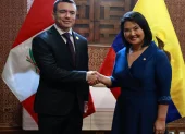 Cita. Keiko Fujimori se reunió con Daniel Noboa ayer en Perú, antes de su posesión como nueva presidenta.