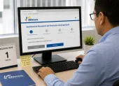 Una foto creada por la inteligencia artificial para graficar el momento que una persona solicita una novación en el Biess.