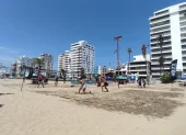 Torneo Nacional de Beach Tennis durante la segunda edición del certamen, disputada en Salinas, provincia de Santa Elena.