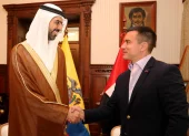 Omar Sultan Al Olama, ministro de Estado de los Emiratos Árabes Unidos, se reunió con Daniel Noboa en junio de 2025.