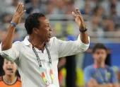 El seleccionador de Cabo Verde, Bubista, reaccionando en un partido de los dieciseisavos de final del Mundial de la FIFA 2026 entre Argentina y Cabo Verde.