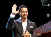 El candidato demócrata al Senado por Michigan, Abdul El-Sayed, en la fiesta de la noche de las elecciones primarias en Detroit, Michigan, EE. UU., el 5 de agosto de 2026.