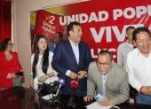 Unidad Popular ofreció una rueda de prensa para anunciar la alianza por Quito y Pichincha.