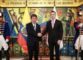El presidente Daniel Noboa se reunió este 5 de agosto de 2026 con el canciller japonés, Motegi Toshimitsu.
