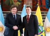 Los presidentes de Ecuador y Argentina, Daniel Noboa y Javier Milei, mantuvieron este jueves 6 de agosto una reunión oficial