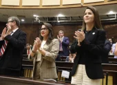 La ministra de Gobierno, Nataly Morillo, fue invitada a la sesión solemne de la Asamblea Nacional.