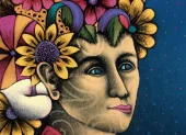 "Noche primaveral" es una de las obras que el artista peruano Pablo Ramírez Vega expone en la Casa de la Cultura núcleo de Guayas.