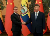 El presidente Noboa y su homólogo de China, Xi Jinping, en una gira de 2025.