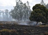Vista de un incendio forestal en medio de altas temperaturas en Sibate, cerca de Bogotá, Colombia, el 3 de agosto de 2026.