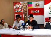 Los dirigentes de la Fenocin y Unorcac se pronunciaron en una rueda de prensa este 19 de agosto de 2026.
