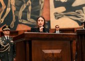 Mishel Mancheno dirigió ante el Pleno unas palabras en honor a quien fue director del Centro Nacional de Inteligencia.