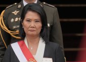 La presidenta de Perú, Keiko Fujimori, durante la ceremonia en la que fue reconocida como jefa suprema de las Fuerzas Armadas.