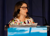 Juanita Goebertus, directora para las Américas de Human Rights Watch, en un foro internacional sobre derechos humanos.