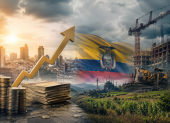 Una representación visual de los desafíos del crecimiento económico de Ecuador en 2026, marcado por el desempeño de sectores como la construcción, la industria, el petróleo y la agricultura.