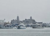 El USS San Antonio se acoderó en el puerto de Manta desde la mañana del lunes 24 de agosto