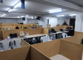 Oficina donde funcionaba un call center de extorsión.