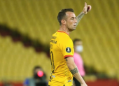 Damián Díaz con la camiseta de Barcelona.