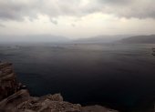 Vista general de las costas de Khasab en el Estrecho de Ormuz, Musandam, Omán.