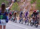 Un grupo de escapados durante la séptima etapa de La Vuelta a España