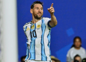 Lionel Messi con la Selección de Argentina.