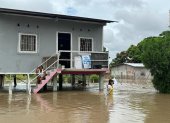 Imagen de archivo de una inundación en Colimes, provincia de Guayas.